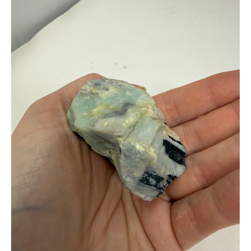 Set of 3 Blue Lace Agate & Aquamarine Crystal Rock Buddies Hand Carved Stone - Picture 12 of 12